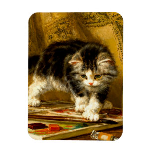 Imán Gatito con pintura y brochas