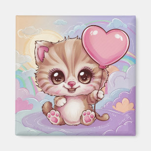 Imán Gatito de cumpleaños bebé rosa lindo y adorable