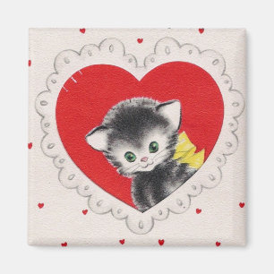 Imán Gatito de la tarjeta del día de San Valentín del