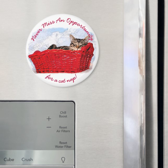 Imán Gatito durmiente gracioso en Personalizado De La C (In situ (nevera))