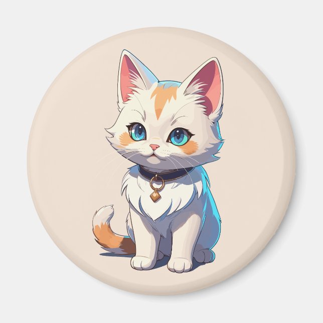 Imán Gatito Kawaii con Encanto Felino (Frente)