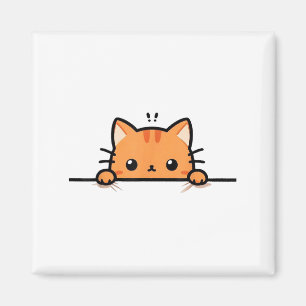 Imán Gatito Naranja Bonito Asomándose a Mirarte G Ginge