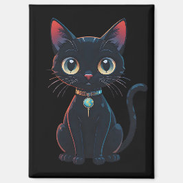 Imán Gatito negro poco espeluznante