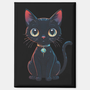 Imán Gatito negro poco espeluznante
