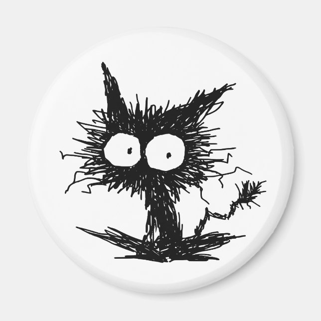 Imán Gatito negro sin kempt (Frente)