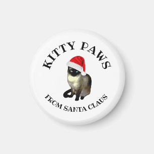 Imán Gatito Patas de Santa Claus Lindo Gato Siames
