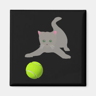Imán Gatito Pequeño Jugando Con Un Gato De Pelota De Te