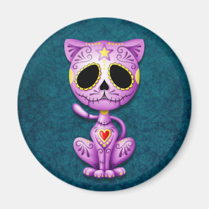Imán Gatito púrpura y azul del azúcar del zombi