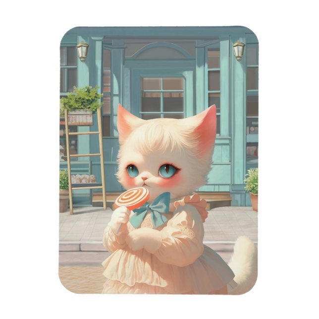 Imán Gatito suave con langosta en pastelería (Vertical)