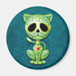 Imán Gatito verde del azúcar del zombi