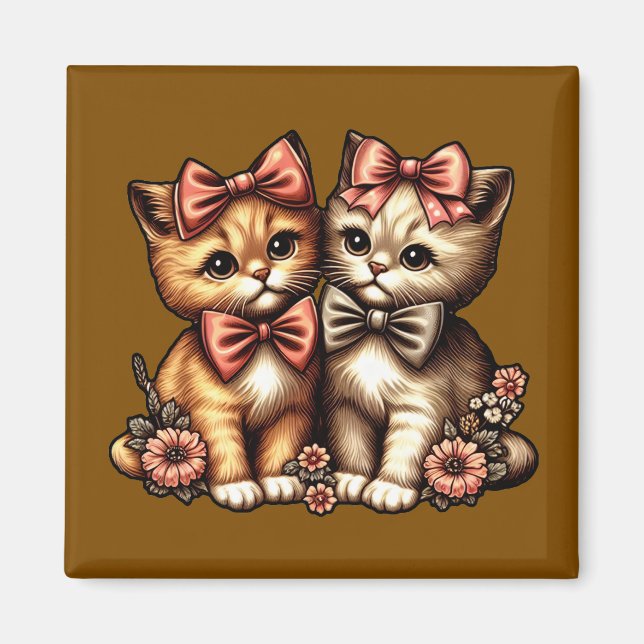 Imán Gatitos Adorables De Bow-Tied (Frente)