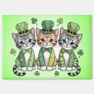 Imán Gatitos afortunados del día de San Patricio-47474