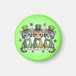 Imán Gatitos afortunados del día de San Patricio-47474