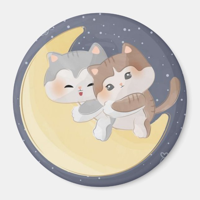 Imán Gatitos en la luna (Frente)