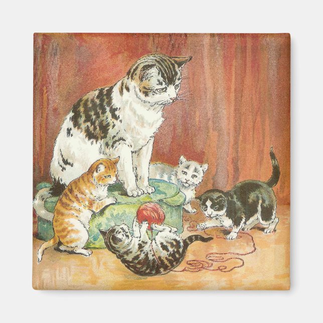 Imán Gatitos jugando (Frente)
