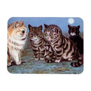 Imán Gatitos reunidos a la luz de la luna, Louis Wain