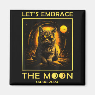 Imán Gato 2024 Eclipse Total Solar Abraza Luna Gato Div