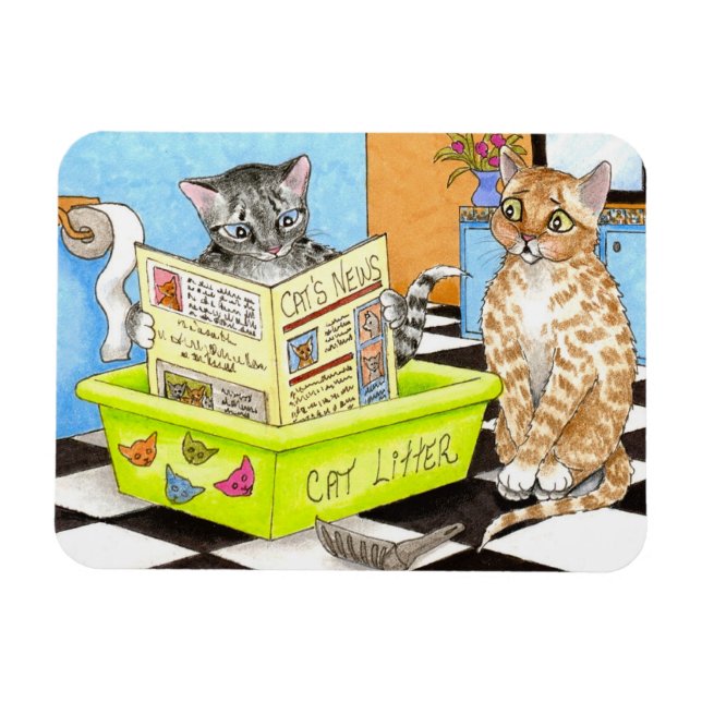 Imán Gato 464 divertido Flexi Magnet (Horizontal)