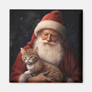 Imán Gato abisinio con Navidad festiva de Santa Claus