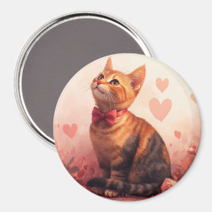 Imán Gato Abisinio con Rosas - Día de San Valentín