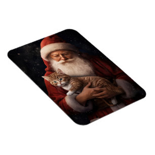 Imán Gato abisino con Navidades festivos de Santa Claus