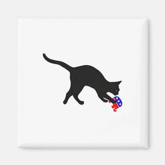Imán Gato Abrazando A Gop Elephant Funny Democat (Frente)