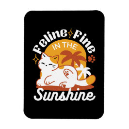 Imán Gato Adorable relajante al sol - Mascota de verano