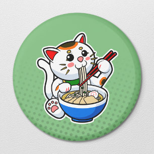 Imán Gato afortunado japonés en banquete en Ramen