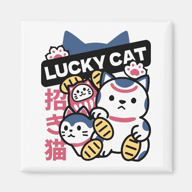 Imán Gato Afortunado Maneki Neko – Gato de la Fortuna J (Frente)