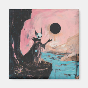 Imán Gato alieno Negro Moon Oculta Bruja oscura Arte de