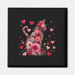 Imán Gato amante de la naturaleza de las flores románti