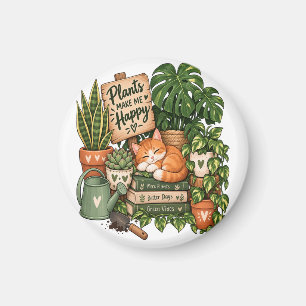 Imán Gato Amante de Plantas Adorable – Las Plantas Me H