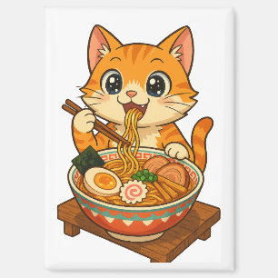 Imán Gato amante de Ramen - Ilustracion Kawaii