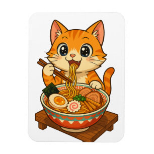 Imán Gato amante de Ramen - Ilustracion Kawaii