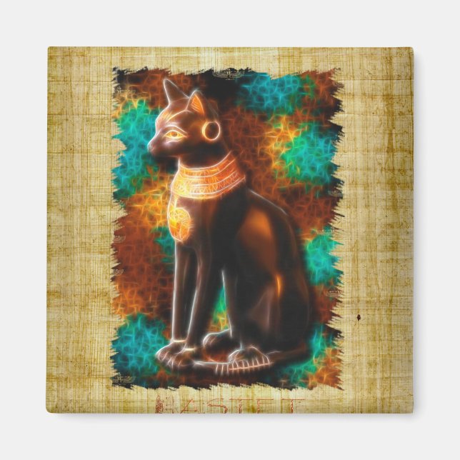 Imán "GATO AMANTE" Magnet Gato Bastet egipcio (Frente)