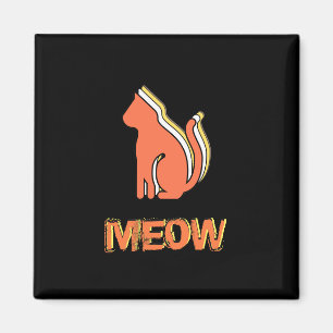Imán Gato, animal Naranja y amarillo, arte pop abstract