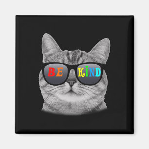 Imán Gato anti-bullying elige ser amable arcoiris largo