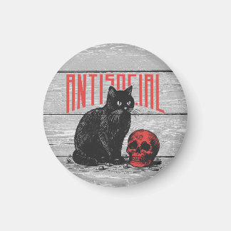 Imán Gato antisocial y cráneo