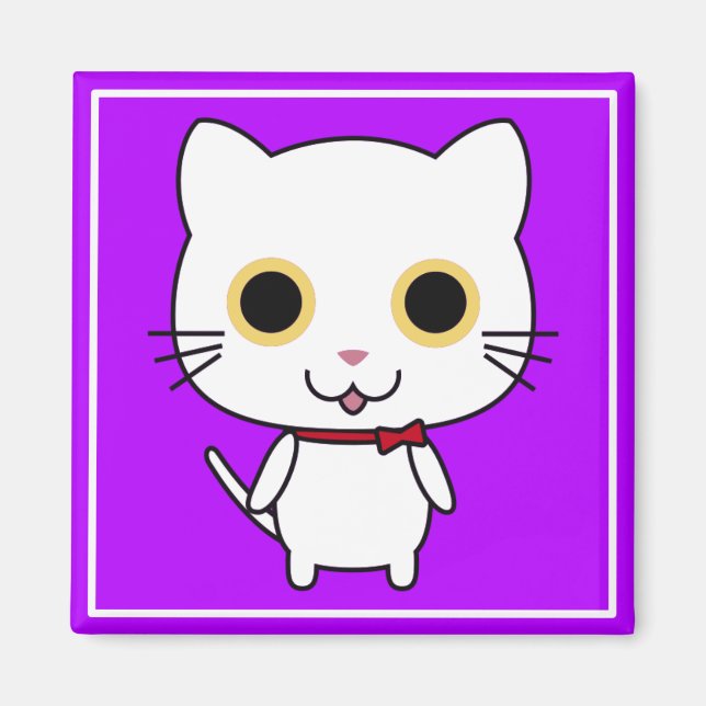 Imán Gato Antropomórfico Blanco 47668 (Frente)