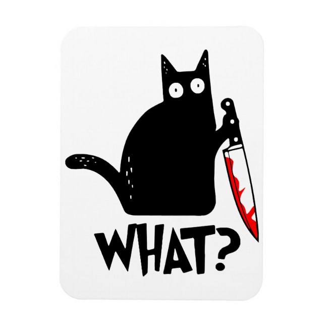 Imán Gato Asesino Con Cuchillo (Vertical)