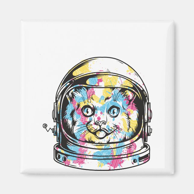 Imán Gato astronauta lindo (Frente)