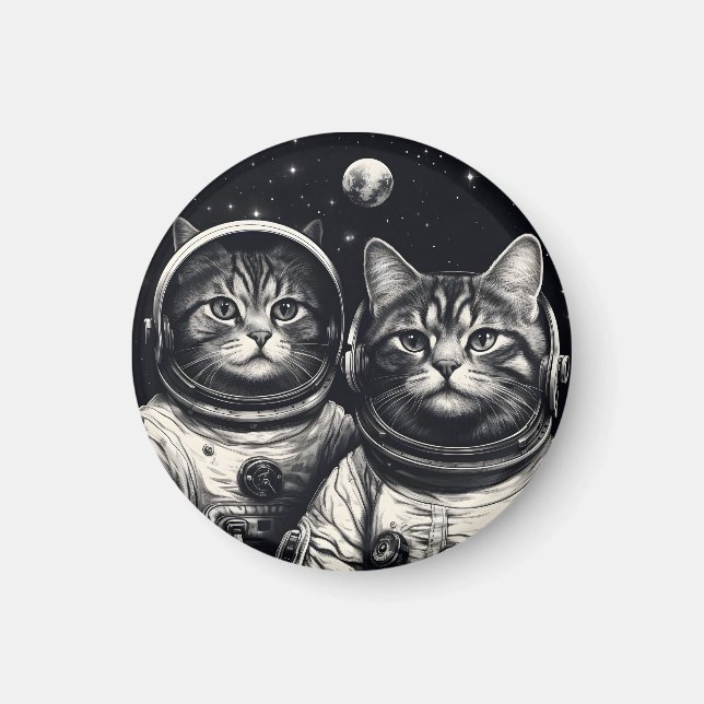 Imán Gato astronauta Magnet (Frente)
