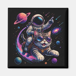 Imán Gato astronauta viajando por el espacio
