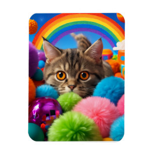 Imán Gato atigrado adorable kit de diversión arcoíris