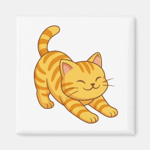 Imán Gato Atigrado Naranja Estirándose