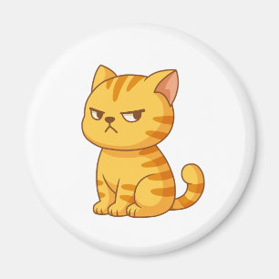 Imán Gato atigrado naranja gruñón