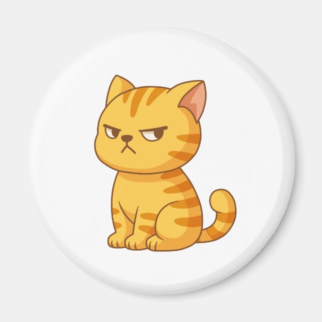 Imán Gato atigrado naranja gruñón (Frente)