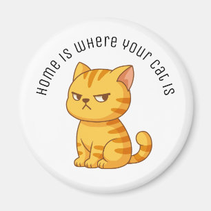 Imán Gato Atigrado Naranja Malhumorado Texto Personaliz