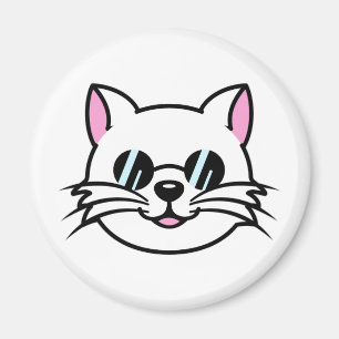 Imán Gato blanco con gafas negras / gafas de sol