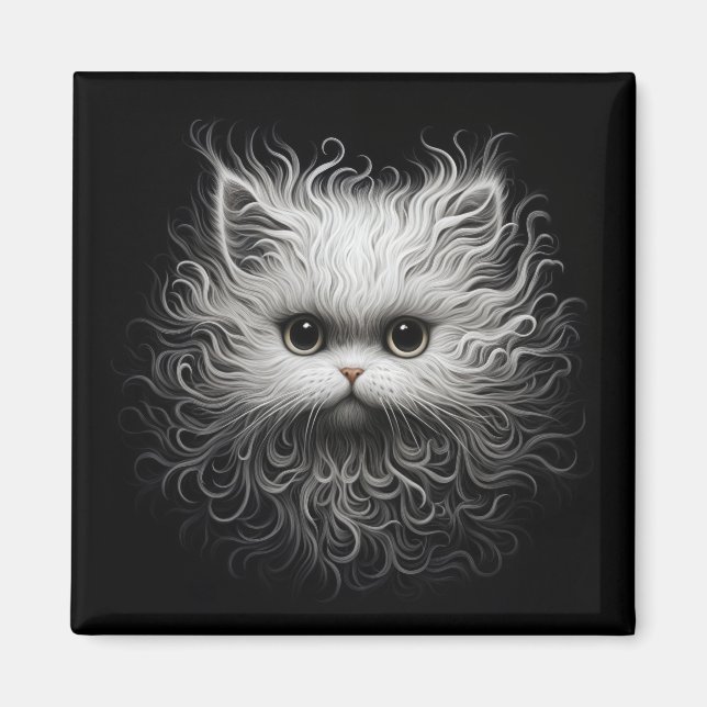 Imán Gato blanco lindo (Frente)